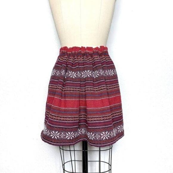 Vintage 90s Faux Wrap Textured Stripe Serape Mini Skirt size Large - Picture 6 of 9
